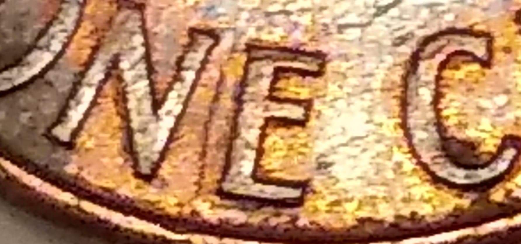 1998-Rainbow-Penny-With-Two-Dates-&-White-Flat-Lettering-Any-Info-?