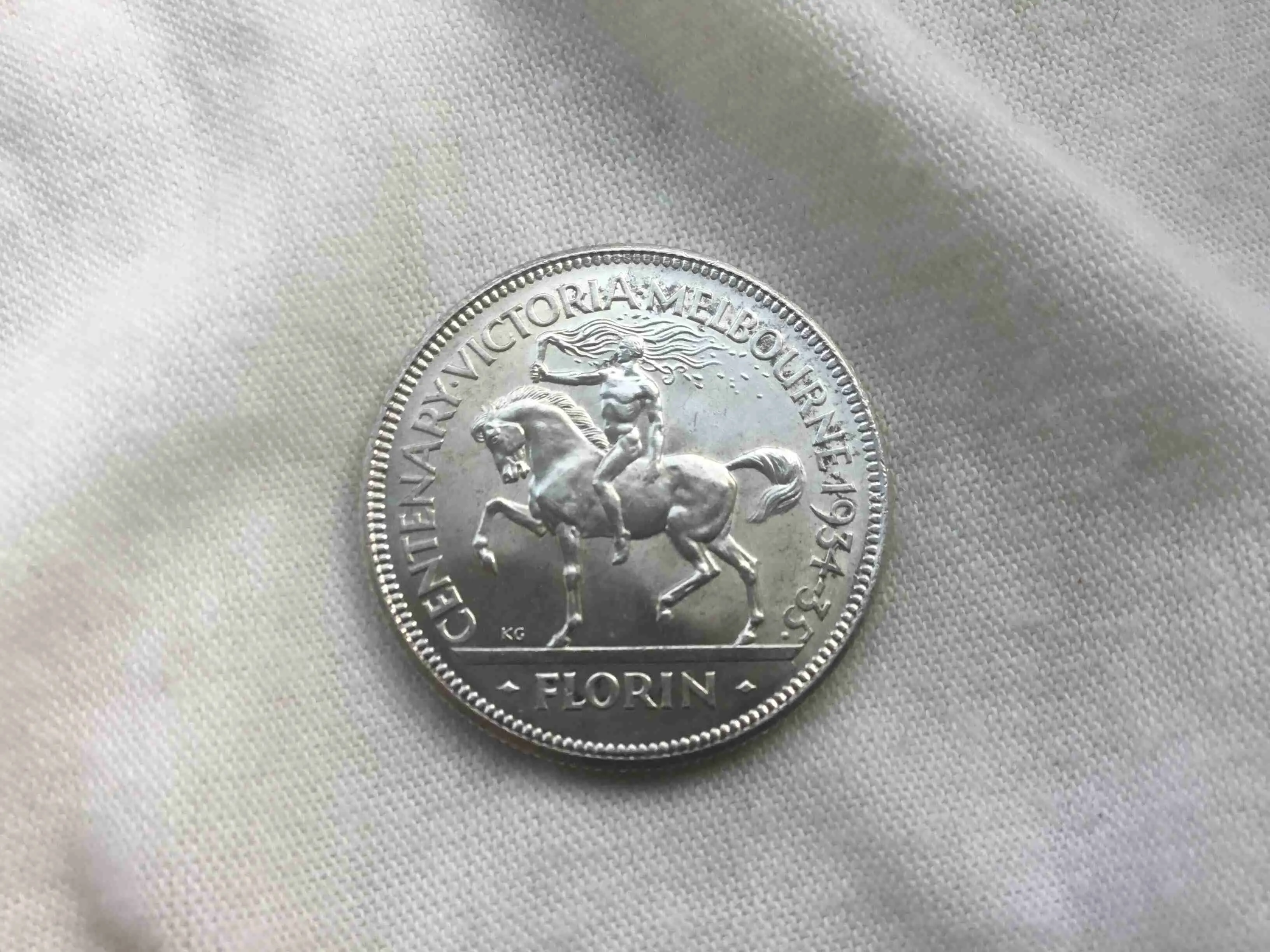 Australia-1934-35-Melbourne-Centenary-Florin-Grade/-Value