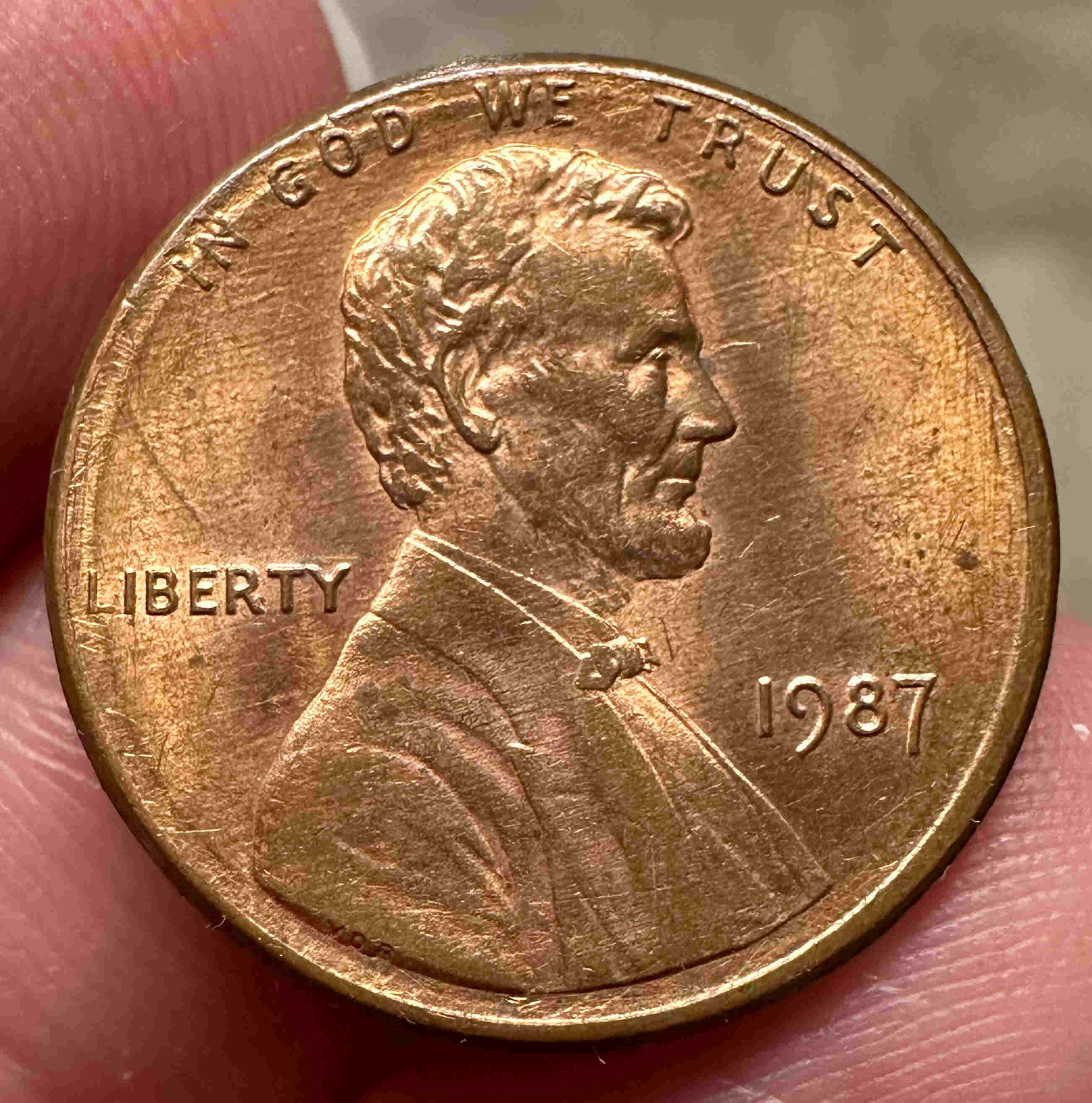 1987-P-Lincoln-Penny-~-Obverse-+-Reverse-Ers?