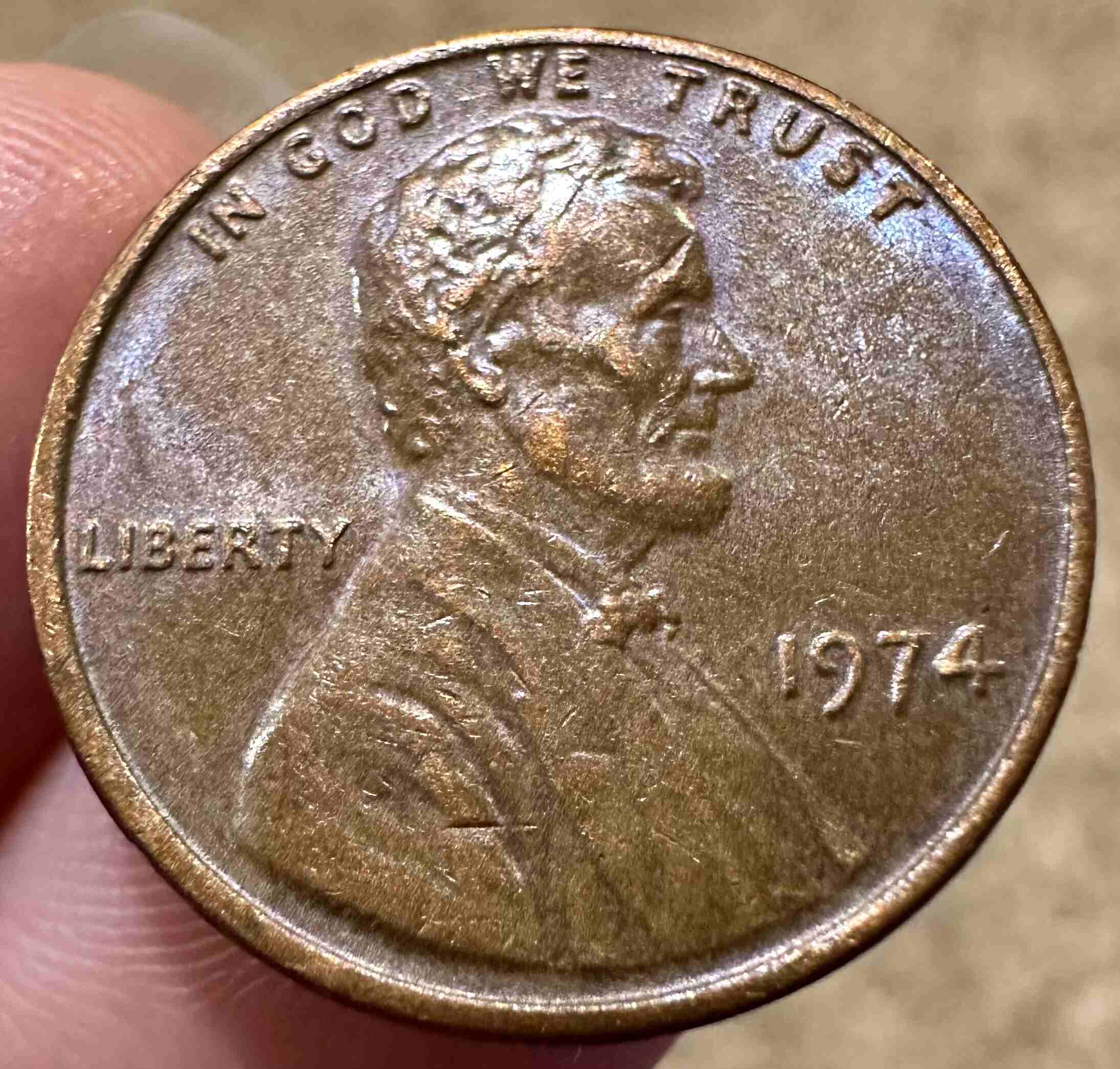 1974-P-Lincoln-Penny---Ear-Doubling-Unsure-What-Type