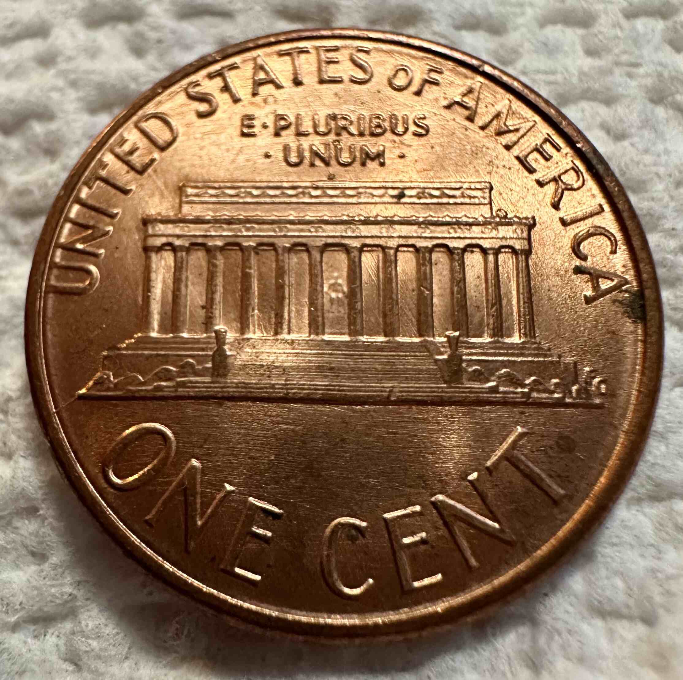 1987-P-Lincoln-Penny-~-Ridge-Ring/S?,-OBV-Die-Chip,-Die-Scratches,-&-REV-Die-Crack