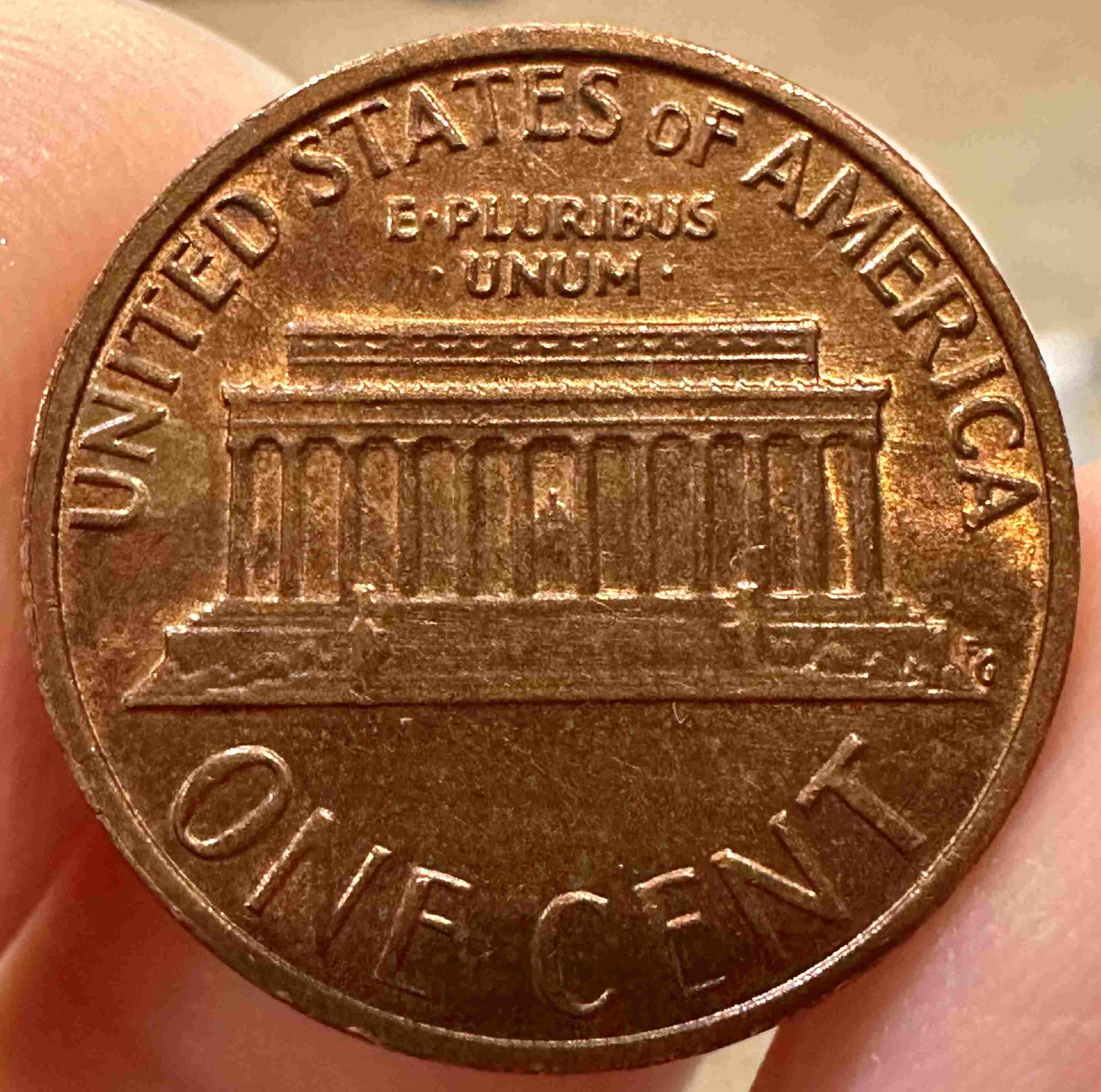 1980-P-Lincoln-Penny-~-REV-Die-Crack