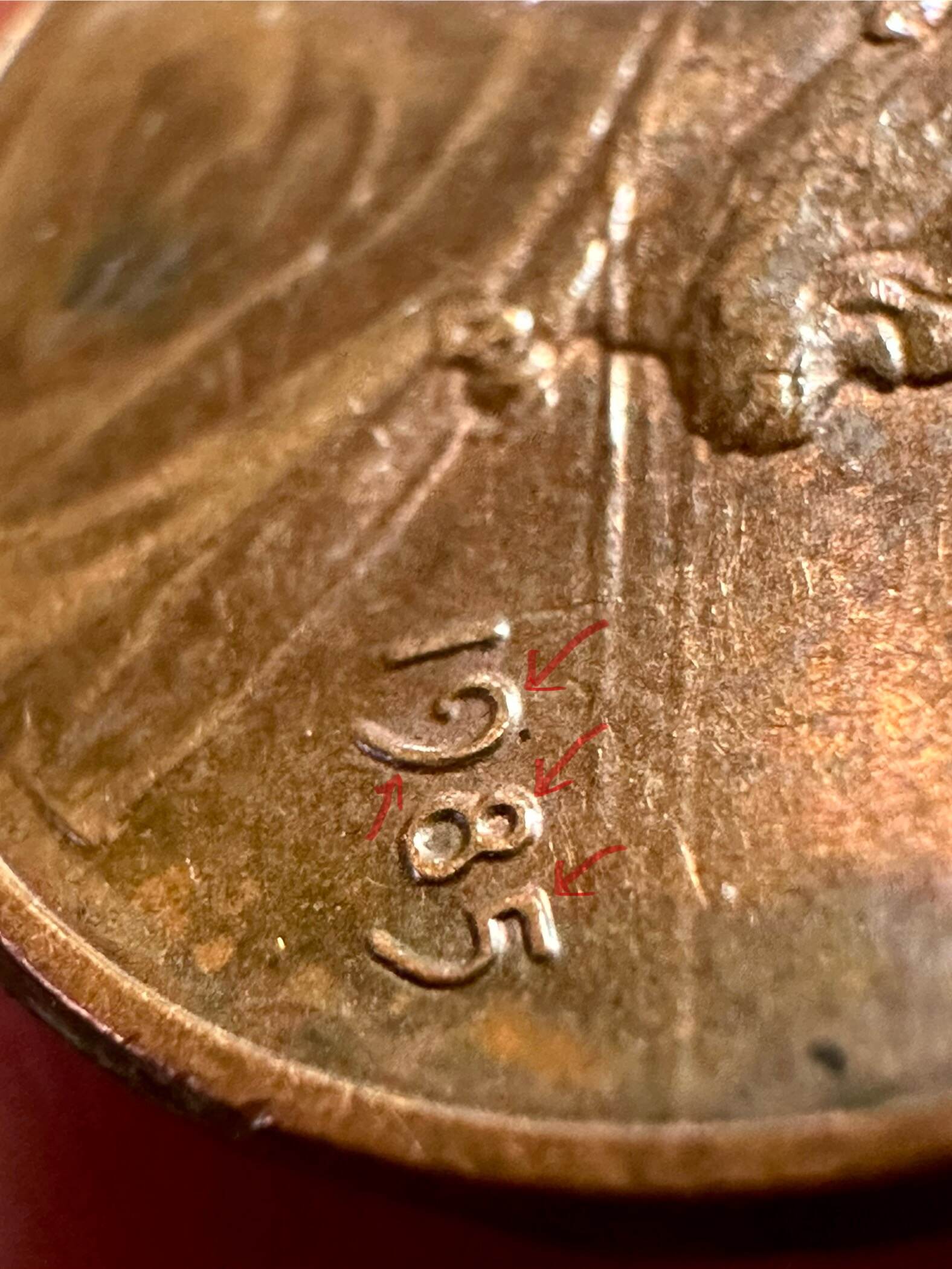 1985-P-Lincoln-Penny---OBV-Triple-Linear-Plating-Bubbles---OBV-MD-+-DDD?