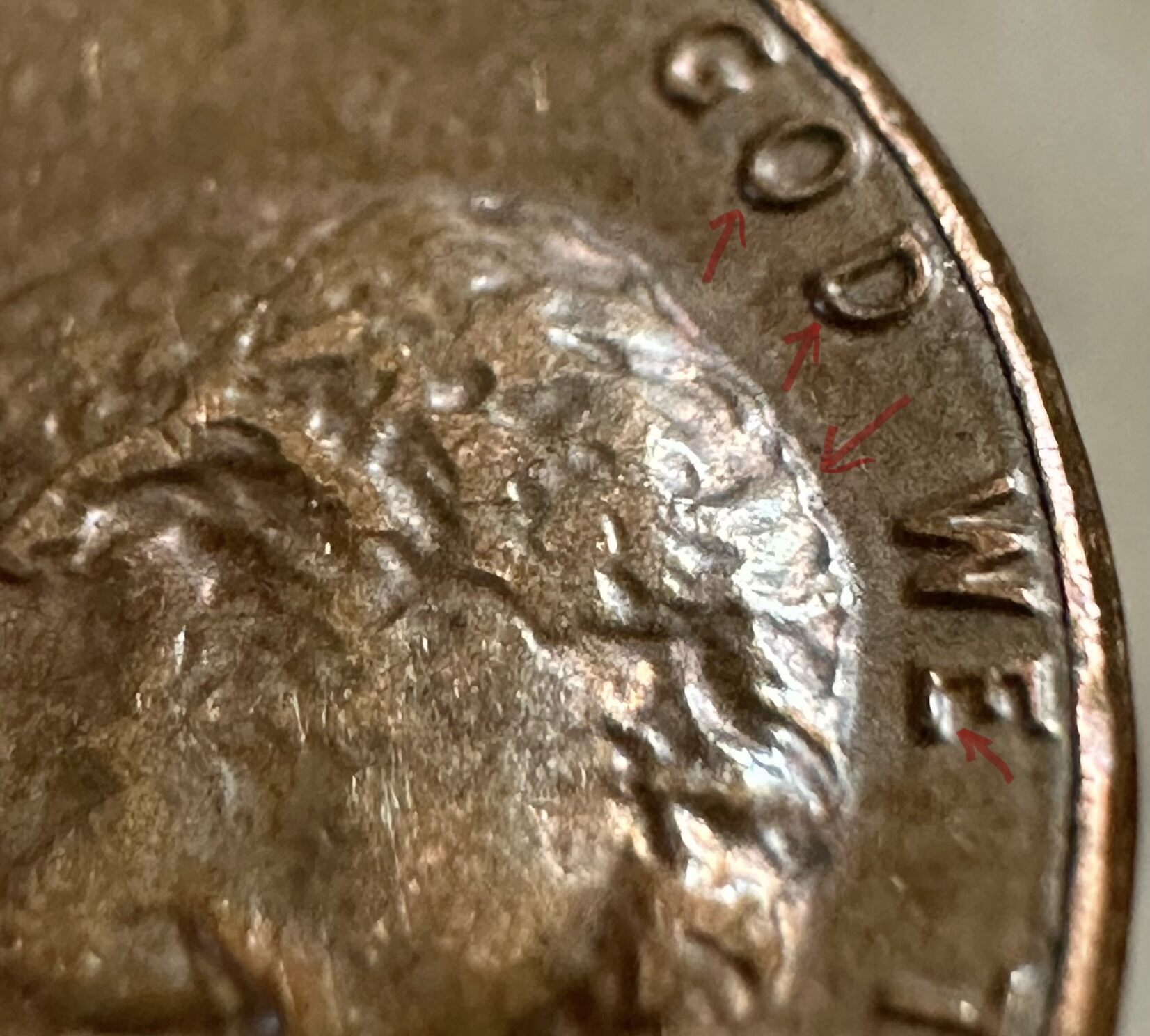 1985-P-Lincoln-Penny---OBV-Triple-Linear-Plating-Bubbles---OBV-MD-+-DDD?