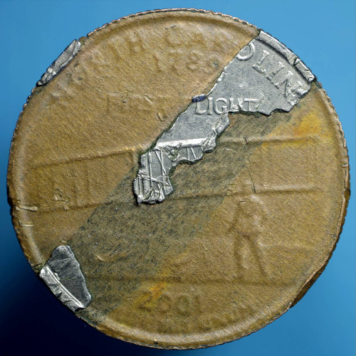 1968--Washington-Quarter---Partial-Loss-Of-Cladding-On-Reverse