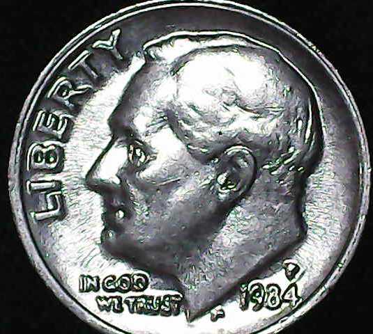 1984-P-Roosevelt-Dime-Possibly-DD-On-Front-And-Back?