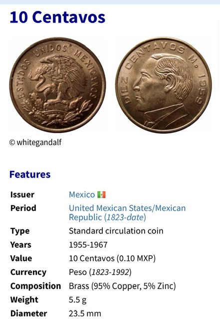 1954-Cinco-Centavos-Rim/Edge-Error