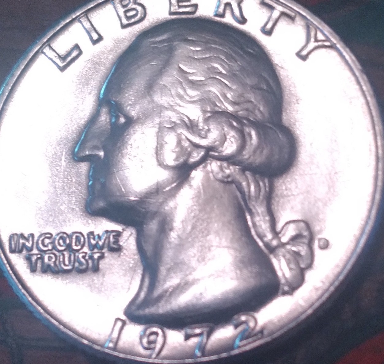 Business-Strike-Washington-Quarter-1972-D-Struck-On-1964-D-Type-A-Dies