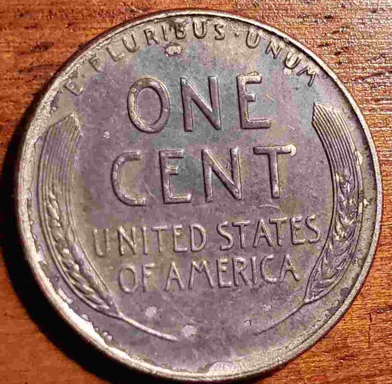1943-'Steel?-Penny.-Lots-Of-Blotches-On-The-Obverse-And-Some-On-The-Wheat.