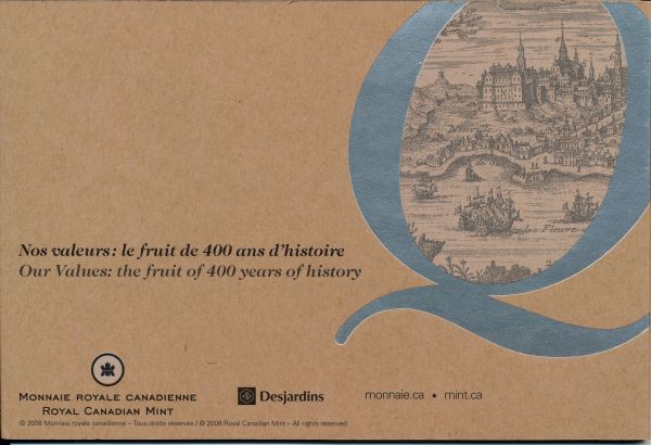 Commems-Collection-Canadian:-2008-Quebec-400th-Collector-Card