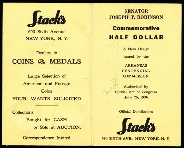 Commems-Collection-Classic:-1936-Arkansas-Statehood-Centennial-/-Joseph-Robinson