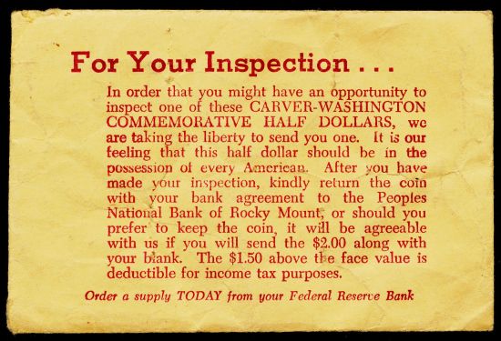 Commems-Collection-Classic:-1951-54-George-W-Carver---Booker-T-Washington---Approval-Envelope