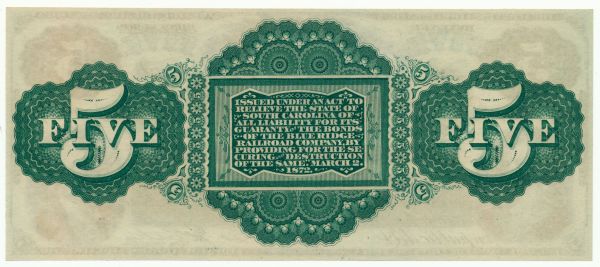 Commems-Collection-Currency:-1872-SC-Revenue-Bond-Script:-$1-To-$5