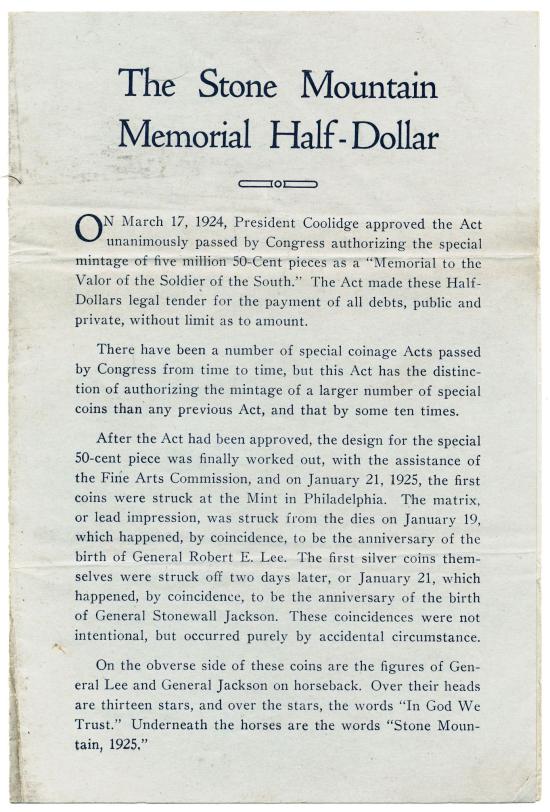 Commems-Collection-Classic:-1925-Stone-Mountain-Revisited