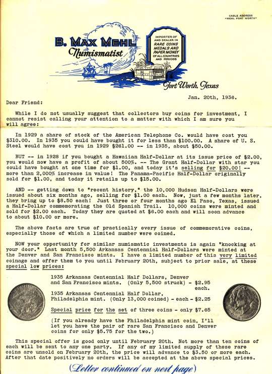 Commems-Collection-Classic:-1935-39-Arkansas-Statehood-Centennial---B.-Max-Mehl