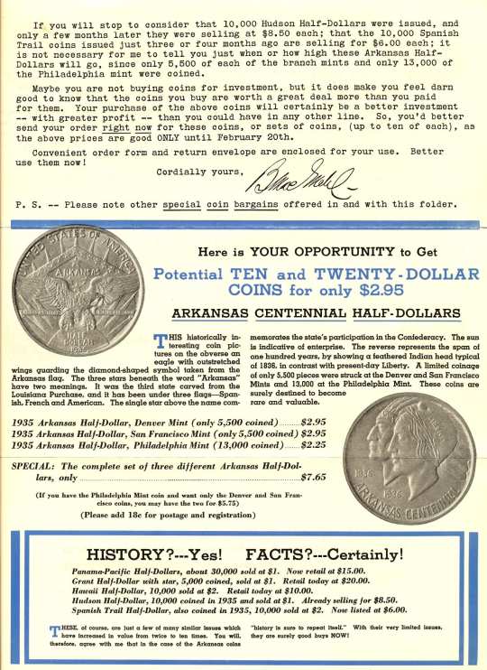 Commems-Collection-Classic:-1935-39-Arkansas-Statehood-Centennial---B.-Max-Mehl