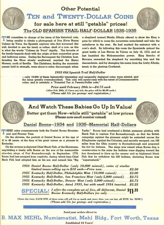 Commems-Collection-Classic:-1935-39-Arkansas-Statehood-Centennial---B.-Max-Mehl