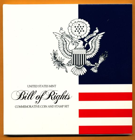 Commems-Collection-Modern:-1993-Bill-Of-Rights-Coin-And-Stamp-Set