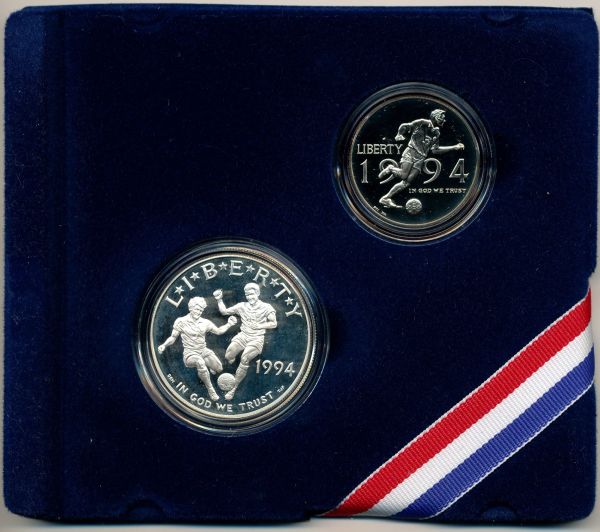 Commems-Collection-Modern:-1994-World-Cup-US-Commemorative-Coins:-Striker-Set