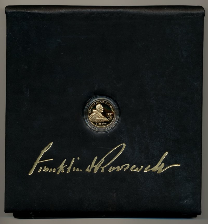 Commems-Collection-Modern:-1997-FDR-Half-Eagle---Coin-And-Stamp-Set