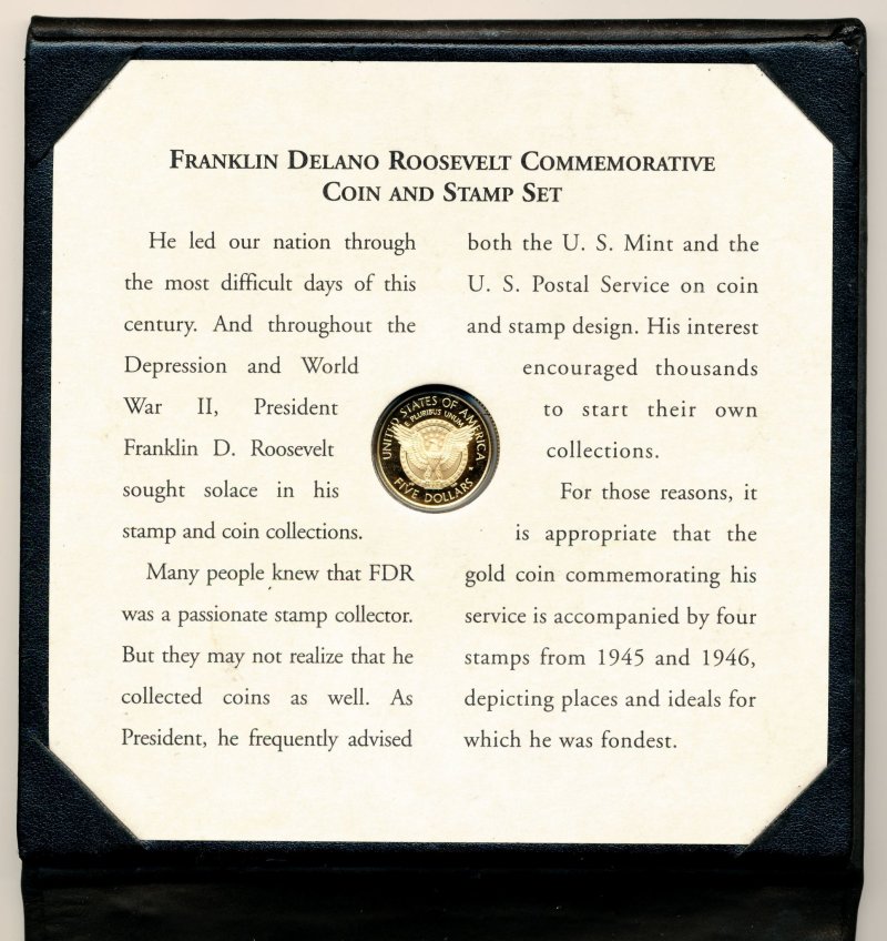 Commems-Collection-Modern:-1997-FDR-Half-Eagle---Coin-And-Stamp-Set