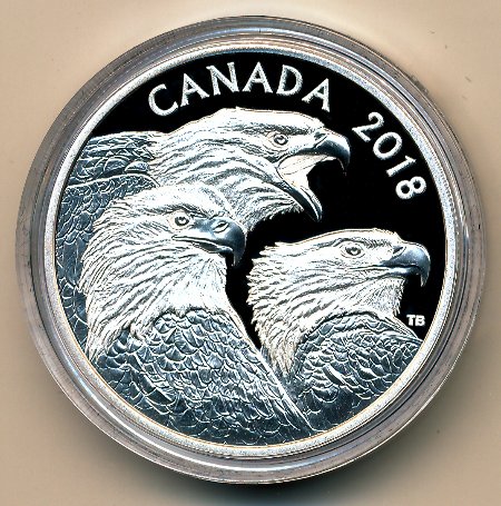 Commems-Collection-Canadian:-2018-Magnificent-Bald-Eagles-$15-Silver-Coin