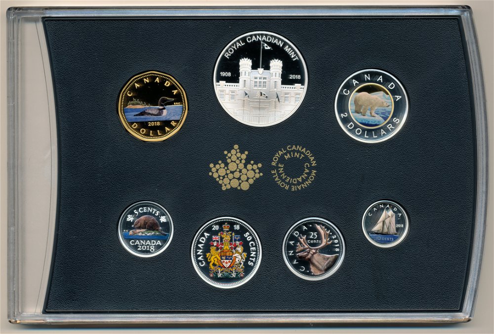 Commems-Collection-Canadian:-2018-Silver-Coloured-Proof-Set-With-Medallion