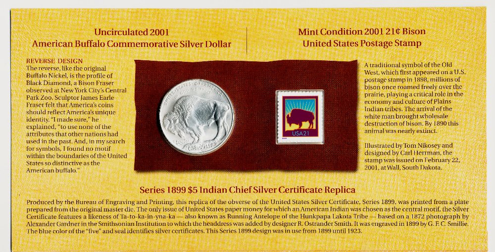 Commems-Collection-Modern:-2001-American-Buffalo-Coin-And-Currency-Set