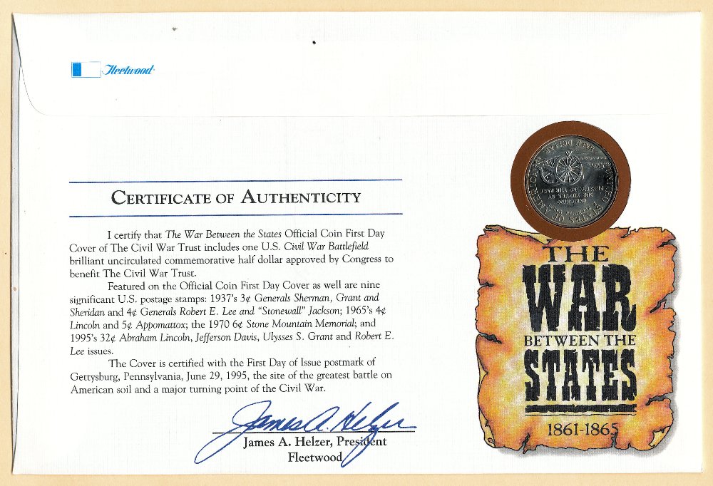 Commems-Collection-Modern:-1995---Civil-War-Battlefields-Coin-First-Day-Cover