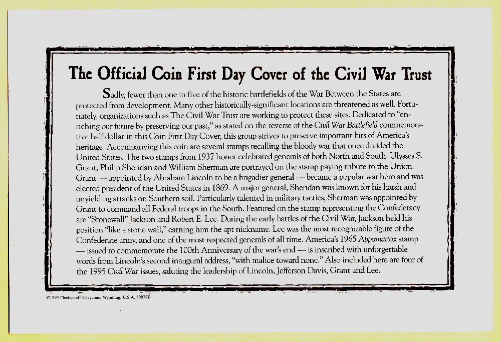 Commems-Collection-Modern:-1995---Civil-War-Battlefields-Coin-First-Day-Cover