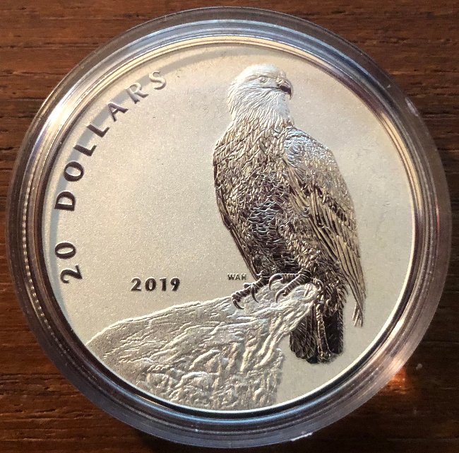 Commems-Collection-Canadian:-2019-Valiant-One-Bald-Eagle-Silver-$20-Coin