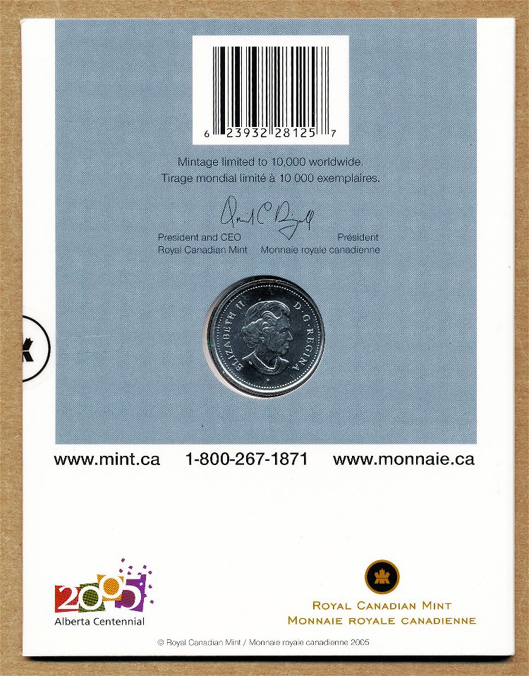 Commems-Collection-Canadian:-2005-Alberta-Centennial-Silver-$5---Coin-1-Of-12