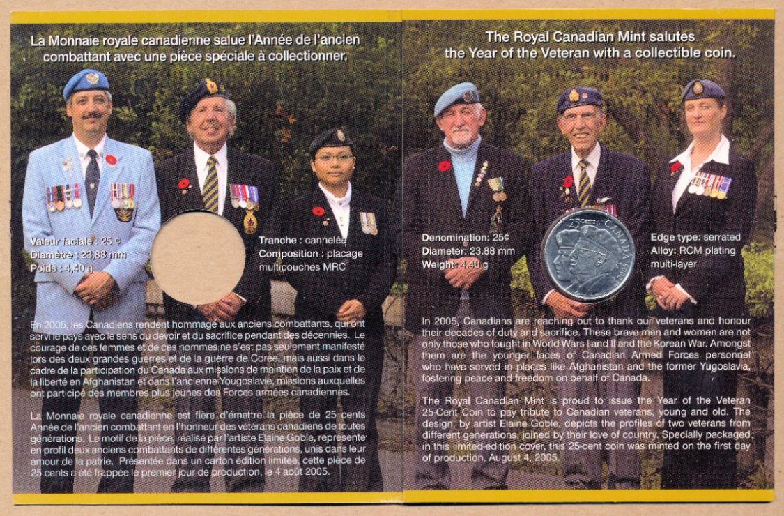 Commems-Collection-Canadian:-2005-Year-Of-The-Veteran-$10---Coin-1-Of-4