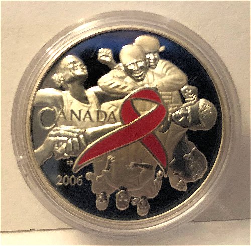 Commems-Collection-Canadian:-2006-Breast-Cancer-Awareness-Silver-$5---Coin-3-Of-12