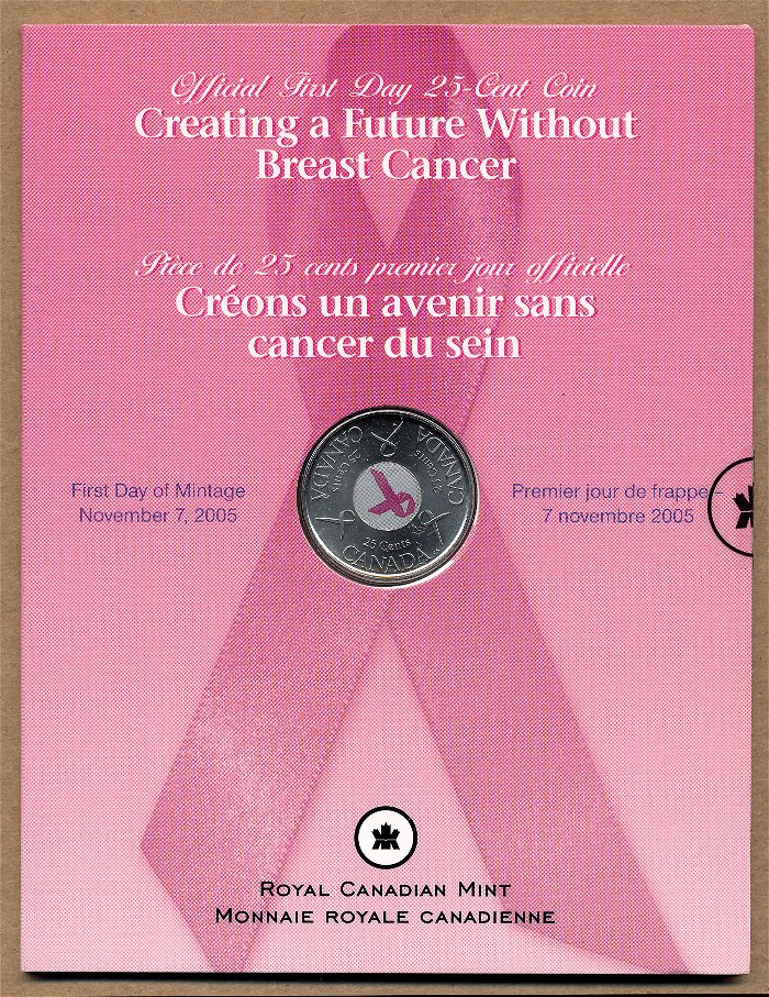 Commems-Collection-Canadian:-2006-Breast-Cancer-Awareness-Silver-$5---Coin-3-Of-12