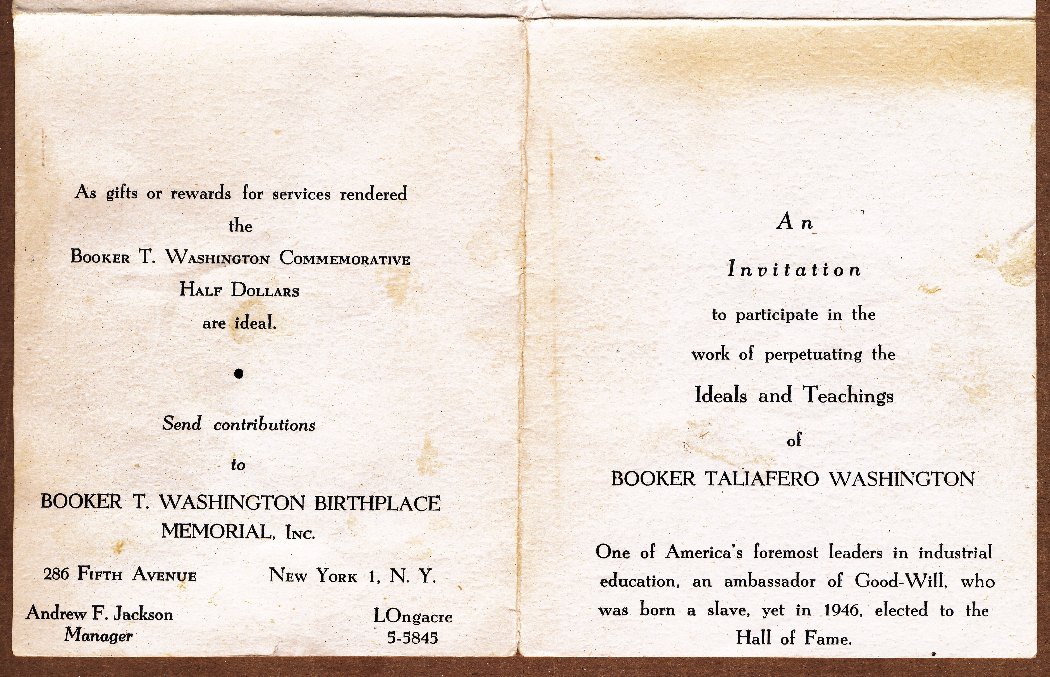 Commems-Collection-Classic:-1946-Booker-T-Washington-Memorial-Ephemera-II