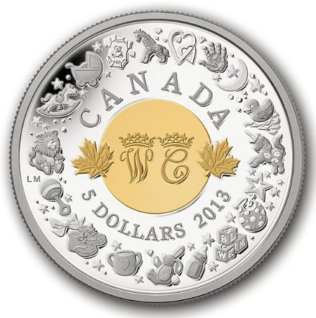 Commems-Collection-Canadian:-2013-Royal-Infant-With-Toys-Silver-$5---Coin-8-Of-12