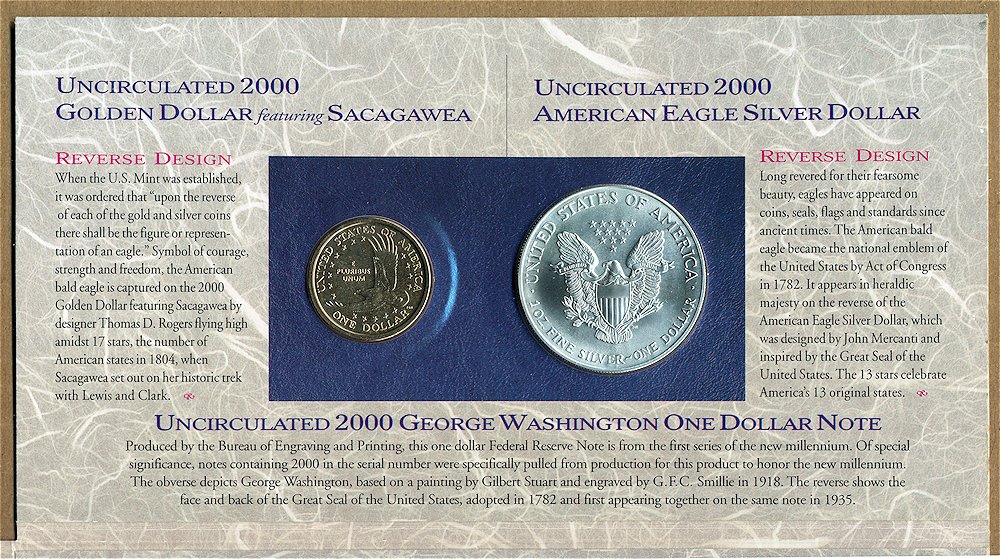 Commems-Collection-Modern:-2000-US-Millennium-Coinage-And-Currency-Set