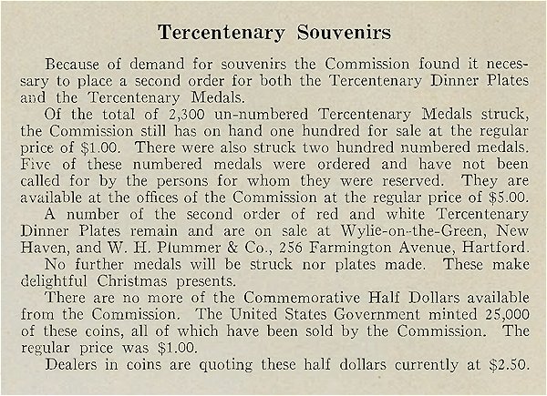 Commems-Collection-Classic:-1935-Connecticut-Tercentenary---Commission-Bulletins
