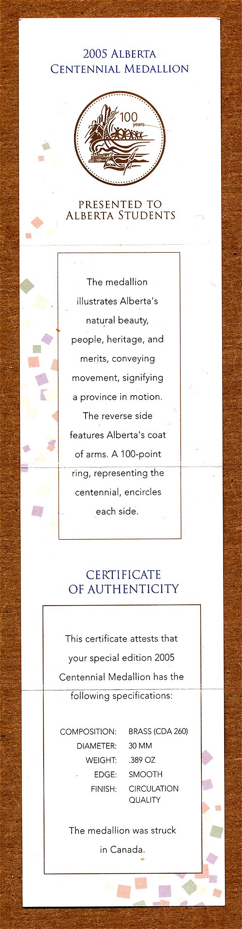 Commems-Collection-Canadian:-2005-Alberta-Centennial-Silver-$5---Coin-1-Of-12