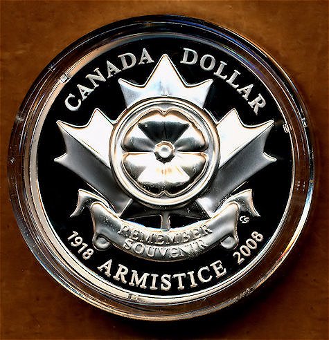 Commems-Collection-Canadian:-2008-Ultra-High-Relief-Poppy-Dollar