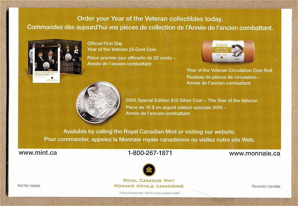 Commems-Collection-Canadian:-2005-Year-Of-The-Veteran-$10---Coin-1-Of-4