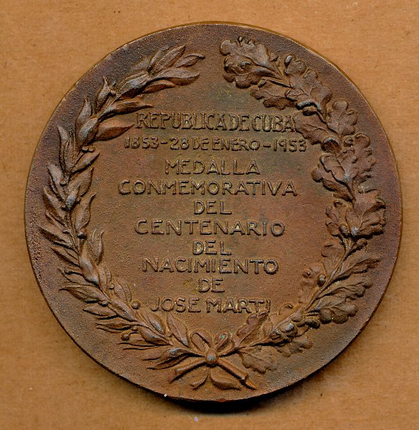 Commems-Collection-Medals:-1953-Jose-Marti-Birth-Centennial