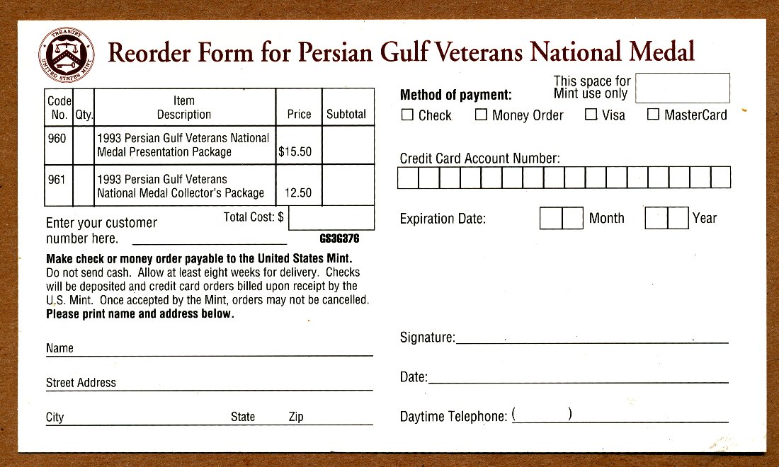 Commems-Collection-Medals:-Persian-Gulf-National-Medal-Options