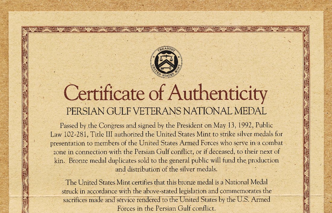 Commems-Collection-Medals:-Persian-Gulf-National-Medal-Options