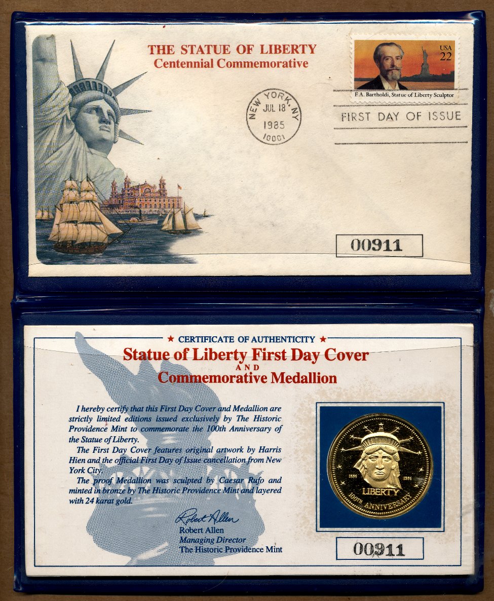 Commems-Collection-Medals:-1985-Statue-Of-Liberty-Arrival-Centennial