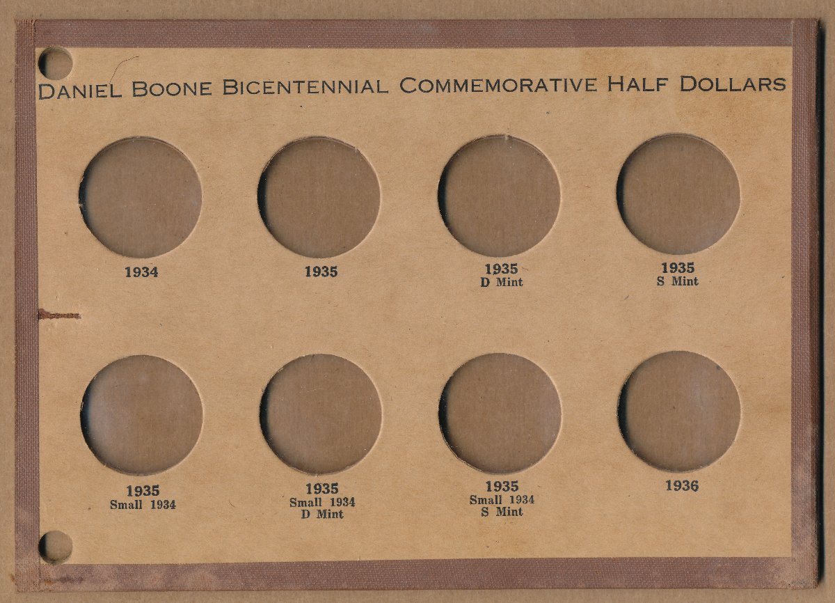 Commems-Collection-Classic:-Wayte-Raymond-Commemorative-Coin-Boards---Daniel-Boone-Bicentennial-Set