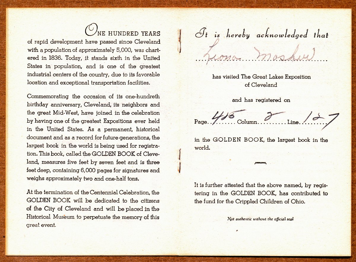 Commems-Collection-Classic:-1936-Cleveland,-OH-Centennial-/-Great-Lakes-Exposition---Ephemera-III