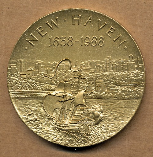 Commems-Collection-Medals:-1988-New-Haven,-CT-350th-Anniversary