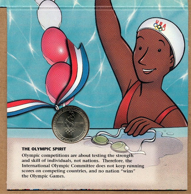 Commems-Collection-Modern:-1996-Atlanta-Olympics-Swimming-Half-Dollar-Young-Collector's-Set
